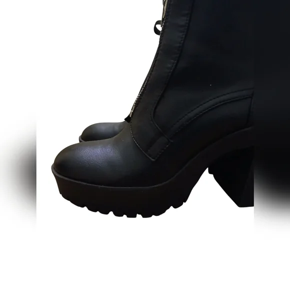 ASOS Miss Selfridge NWOB Black Zipper Punk Steam Grunge Indie Rock Boots 6 UK 4 - Picture 6 of 16